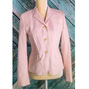 J.Crew Stripe Pink/White Blazer